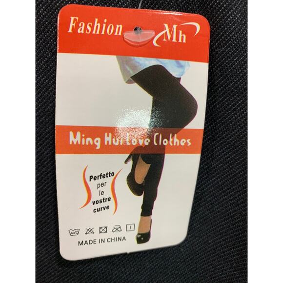 XL Ming Hui Women's New Fleece Lined Denim Look Leggings Jeggings - Picture 5 of 9